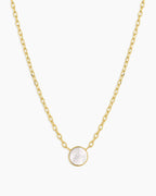Rose Marble Coin Necklace || option::18K Gold Plated, Mother of Pearl