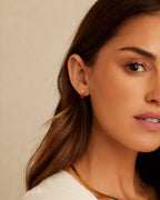 Amour Earrings Red Enamel || option::18K Gold Plated || set::amour-earrings-red-stl