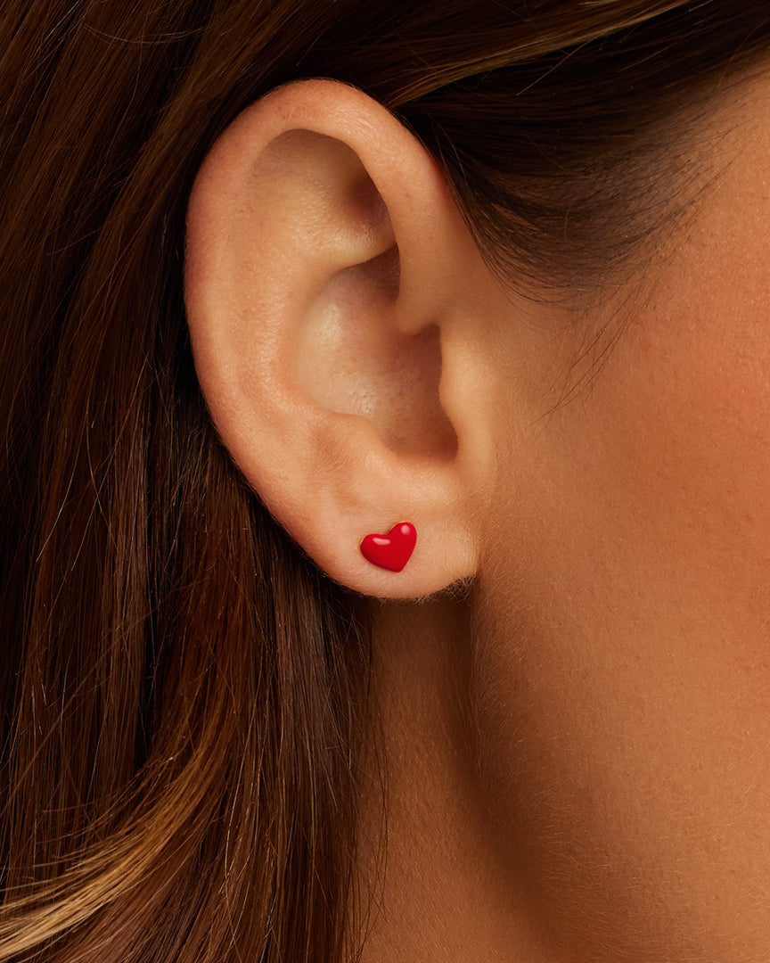 Amour Charm Stud || option::18K Gold Plated