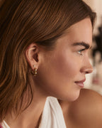 Lou Statement Heart Huggies || option::18k Gold Plated || set::lou-statement-heart-huggies-stl