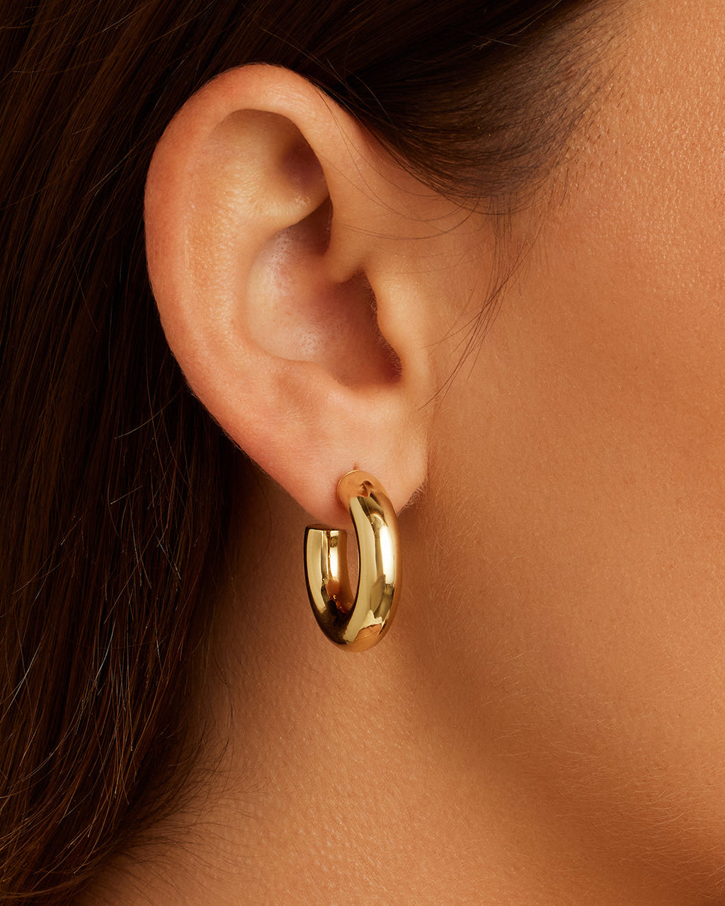 Lou Statement Small Hoops || option::18K Gold Plated