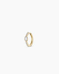 Lab Grown Diamond Pear Charm Huggies || option::14K Solid Gold