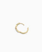 Lab Grown Diamond Pear Charm Huggies || option::14K Solid Gold