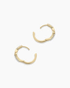 Lab Grown Diamond Pear Charm Huggies || option::14K Solid Gold