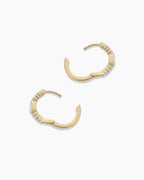 Lab Grown Diamond Emerald Charm Huggies || option::14K Solid Gold