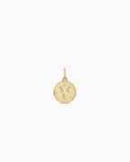 Diamond Zodiac Coin Charm || option::14K Solid Gold, Capricorn