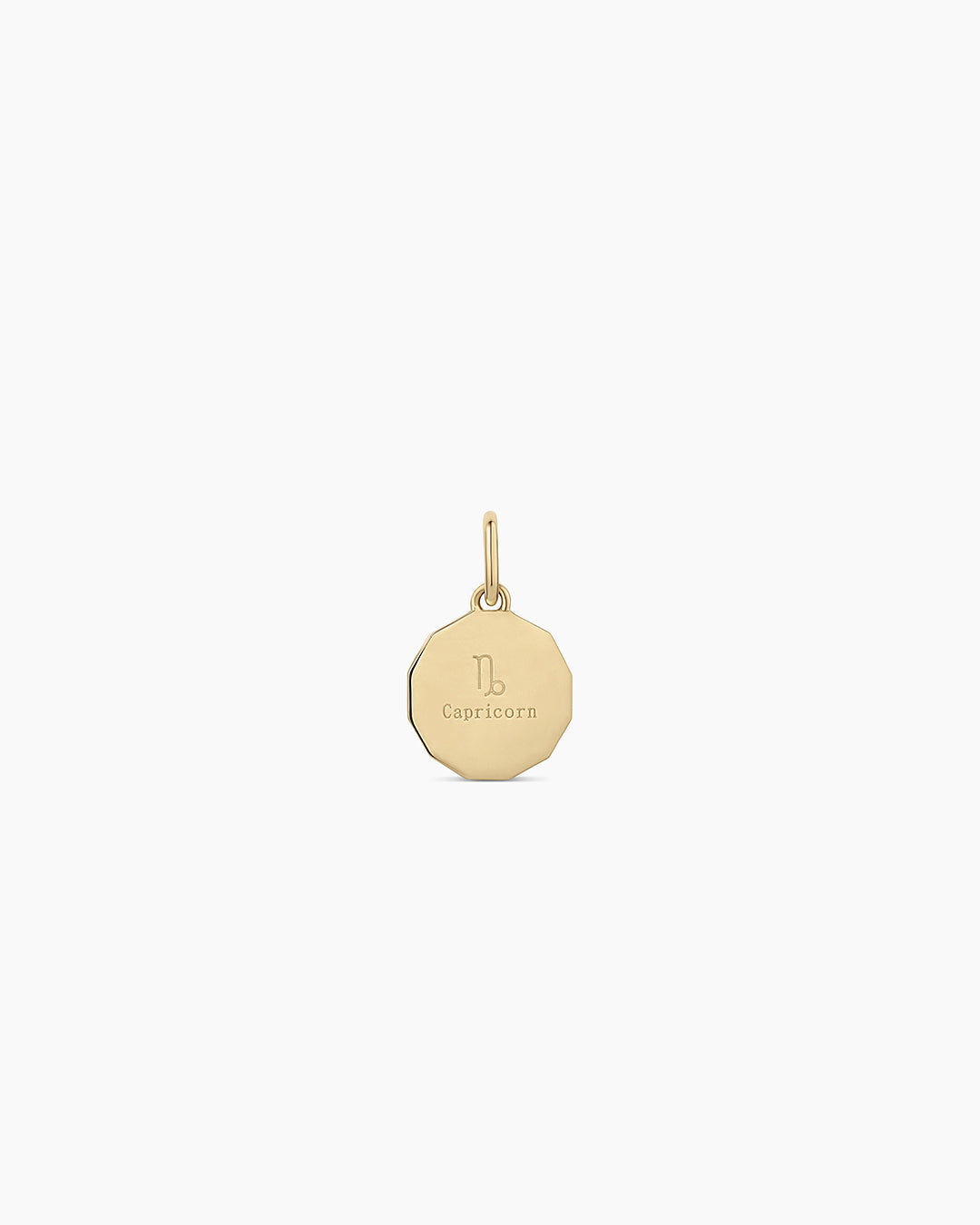 Diamond Zodiac Coin Charm || option::14K Solid Gold, Capricorn
