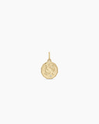 Diamond Zodiac Coin Charm || option::14K Solid Gold, Pisces
