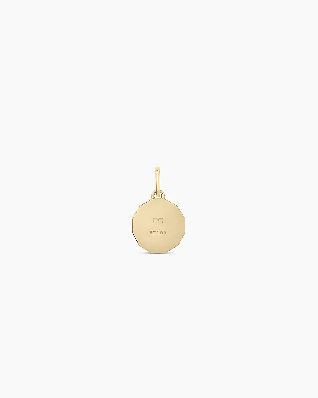Diamond Zodiac Coin Charm || option::14K Solid Gold, Aries