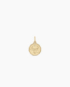 Diamond Zodiac Coin Charm || option::14K Solid Gold, Taurus