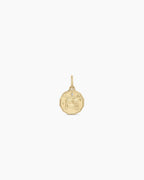 Diamond Zodiac Coin Charm || option::14K Solid Gold, Gemini