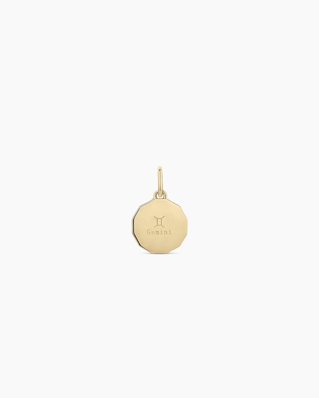 Diamond Zodiac Coin Charm || option::14K Solid Gold, Gemini