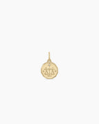 Diamond Zodiac Coin Charm || option::14K Solid Gold, Libra