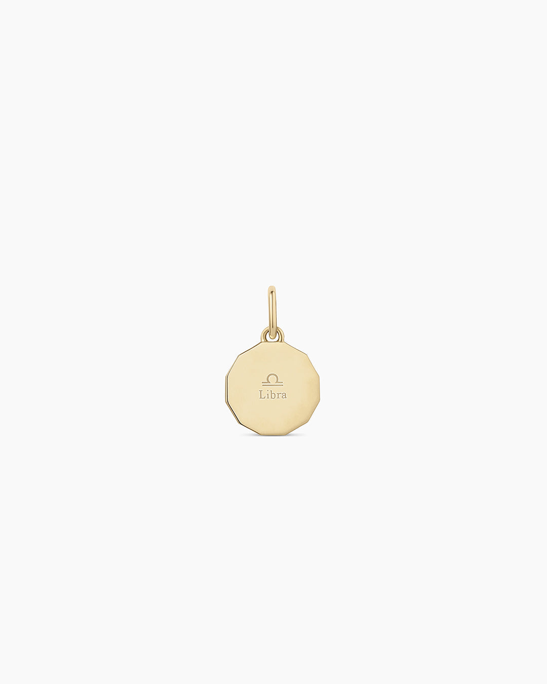 Diamond Zodiac Coin Charm || option::14K Solid Gold, Libra
