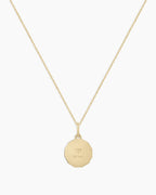 Diamond Zodiac Coin Charm Necklace || option::14K Solid Gold, Aries
