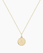 Diamond Zodiac Coin Charm Necklace || option::14K Solid Gold, Taurus