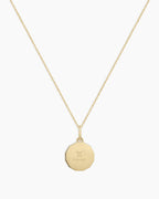 Diamond Zodiac Coin Charm Necklace || option::14K Solid Gold, Gemini