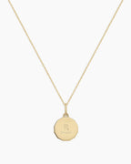 Diamond Zodiac Coin Charm Necklace || option::14K Solid Gold, Scorpio