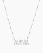 14K White Gold Mama Necklace || option::14K Solid White Gold