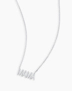 14K White Gold Mama Necklace || option::14K Solid White Gold