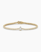 Lab Grown Diamond Pear Charm Tennis Bracelet || option::14K Solid Gold, 6 in.