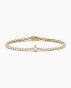 Lab Grown Diamond Pear Charm Tennis Bracelet || option::14K Solid Gold, 7 in.