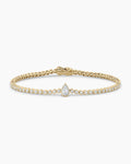 Lab Grown Diamond Pear Charm Tennis Bracelet || option::14K Solid Gold, 6.5 in.