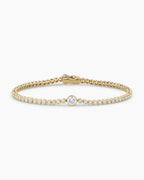 Lab Grown Diamond Circle Charm Tennis Bracelet || option::14K Solid Gold, 6 in.