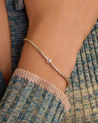 Lab Grown Diamond Circle Charm Tennis Bracelet || option::14K Solid Gold, 7 in.