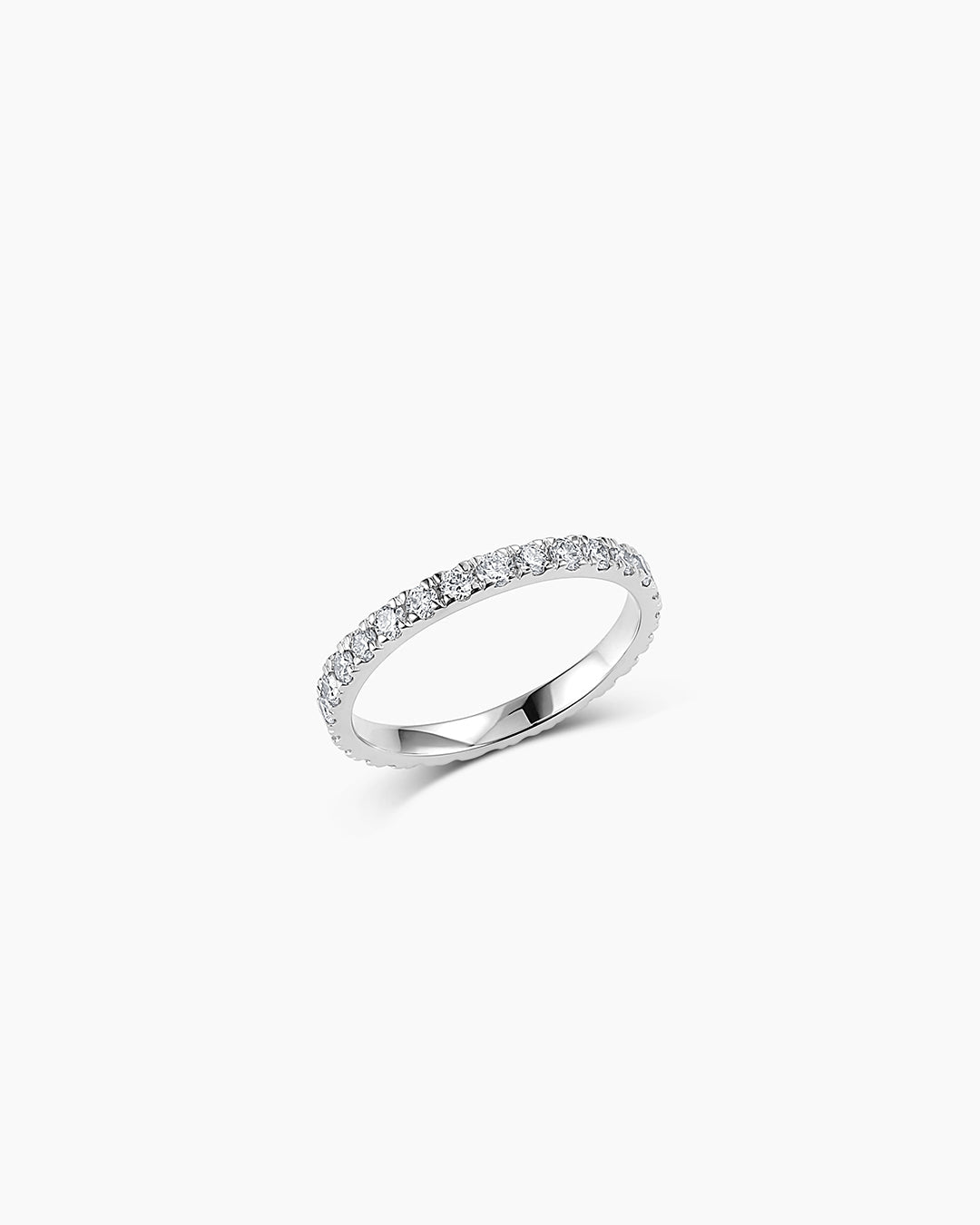 Lab Grown Diamond Eternity Ring || option::14K Solid White Gold, 2mm