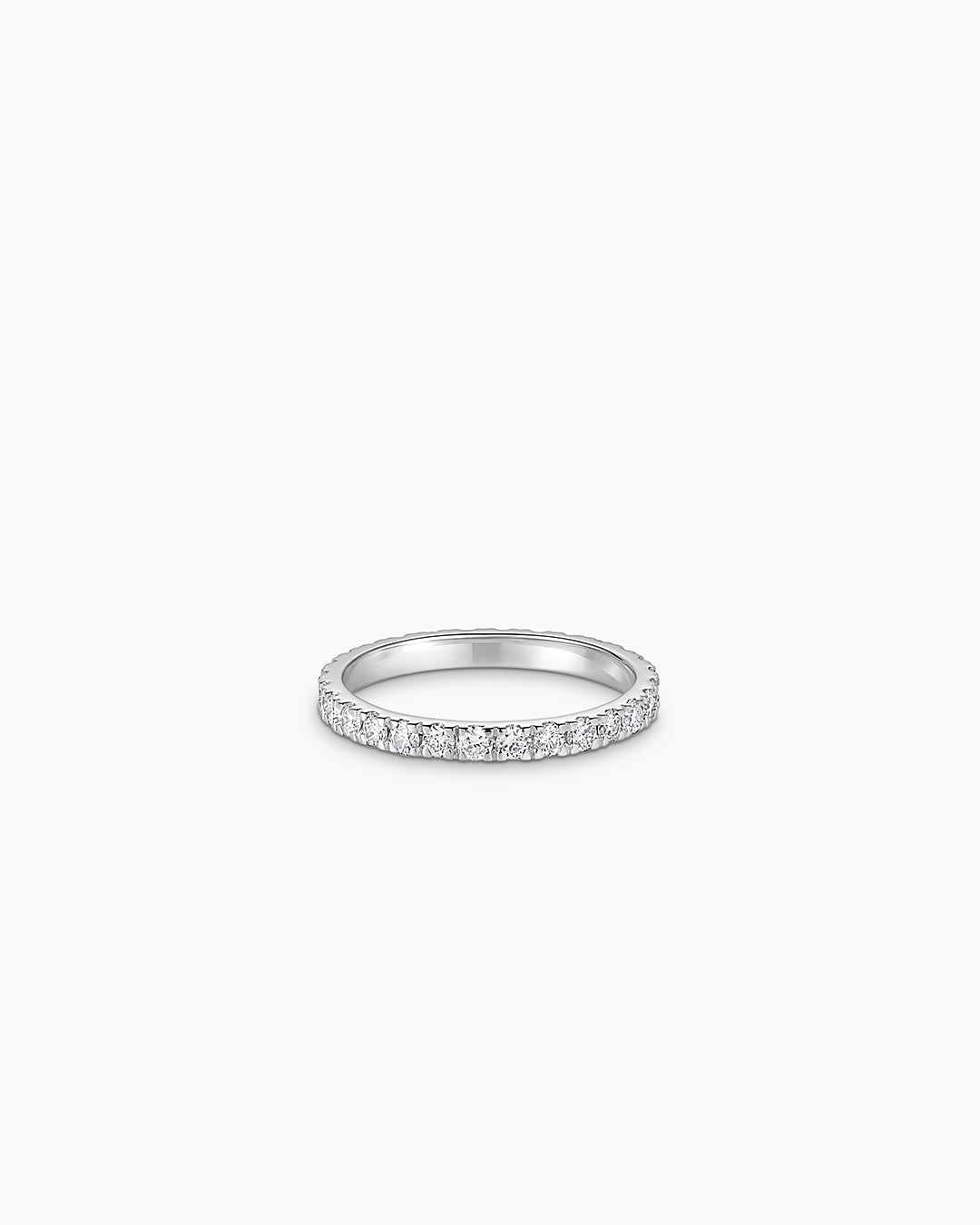 Lab Grown Diamond Eternity Ring || option::14K Solid White Gold, 2mm