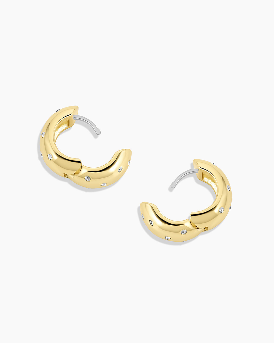 Noel Shimmer Huggies || option::18K Gold Plated