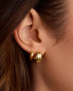 Noel Shimmer Huggies || option::18K Gold Plated || set::noel-shimmer-huggies-stl