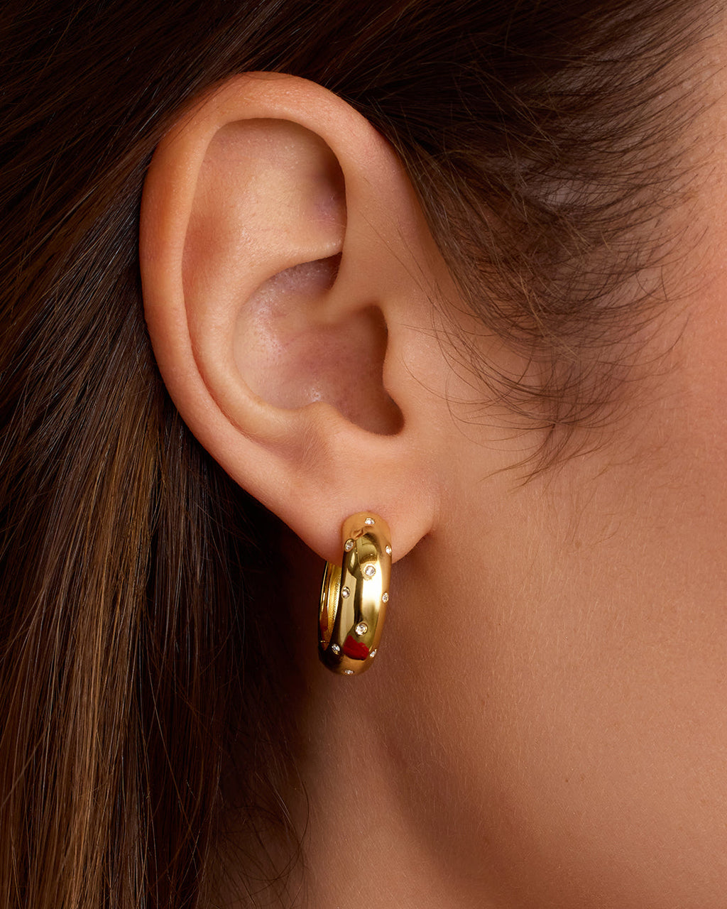 Noel Shimmer Hoops || option::18K Gold Plated