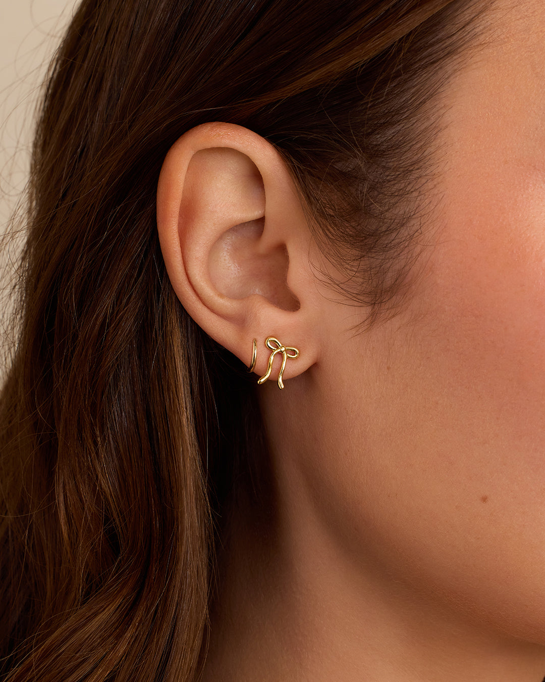 Bow Earrings || option::18K Gold Plated || set::bow-earrings-stl