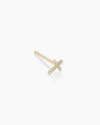 Diamond Cross Studs || option::14K Solid Gold