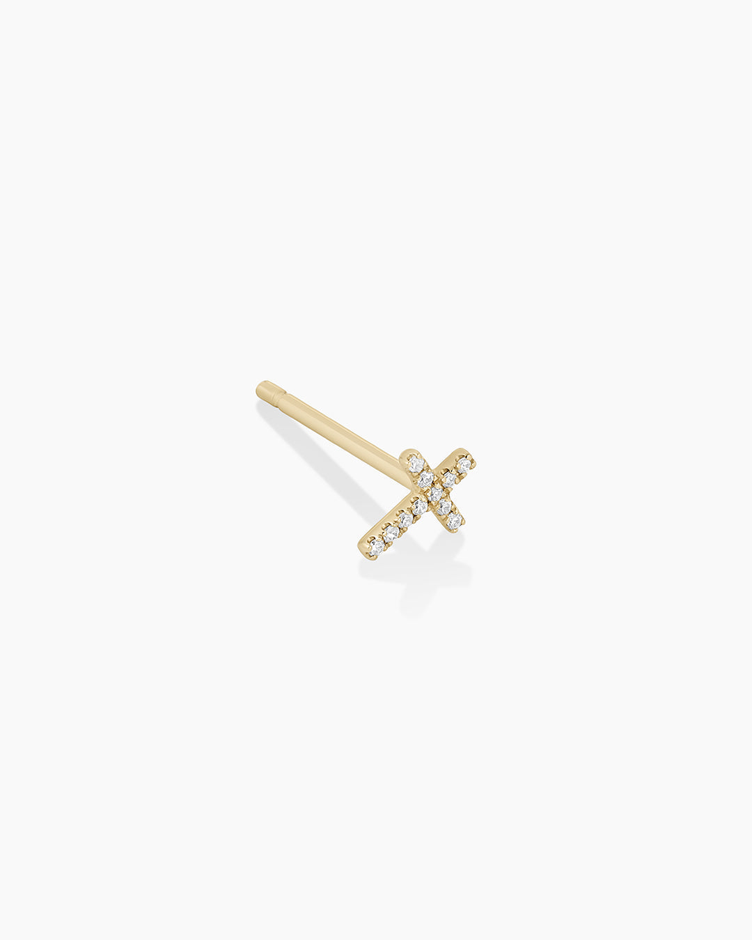 Diamond Cross Studs || option::14K Solid Gold