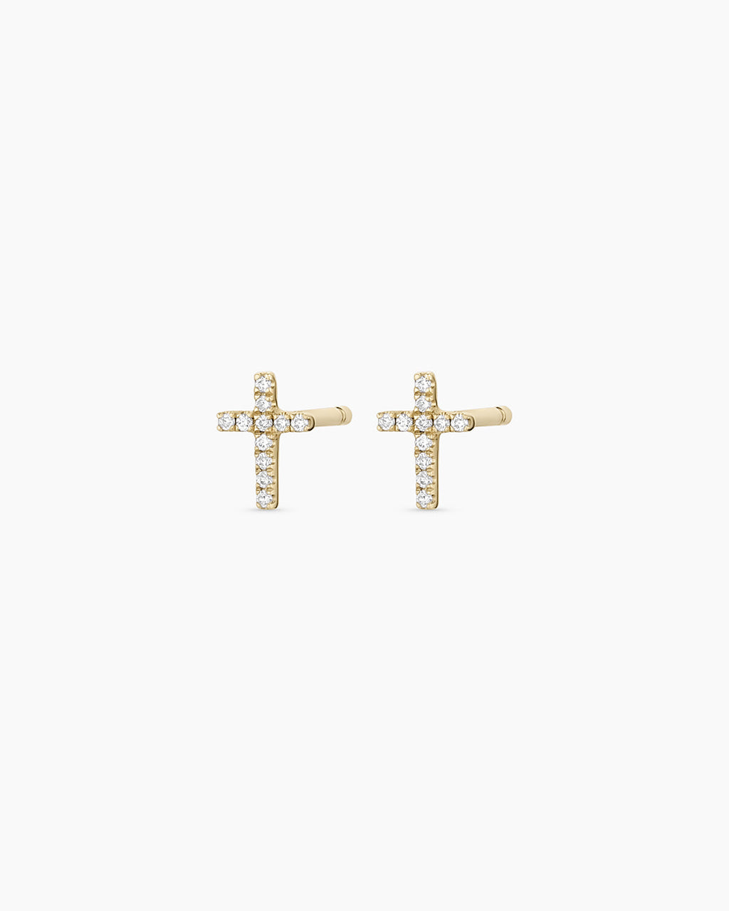 Diamond Cross Studs || option::14K Solid Gold