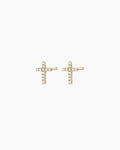 Diamond Cross Studs || option::14K Solid Gold