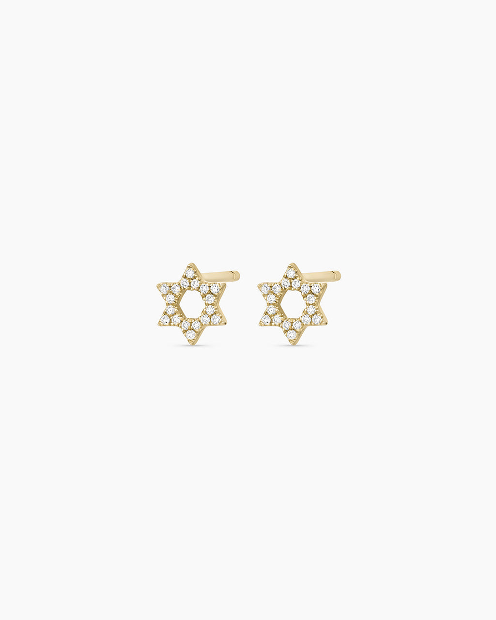 Diamond Star of David Studs || option::14K Solid Gold