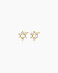 Diamond Star of David Studs || option::14K Solid Gold