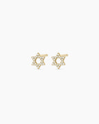Diamond Star of David Studs || option::14K Solid Gold