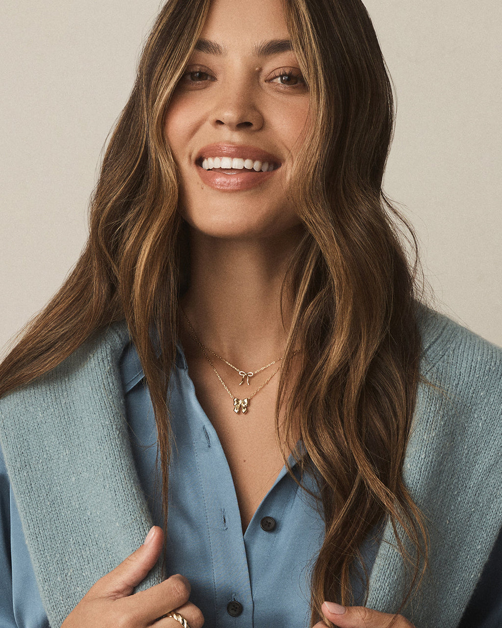 Put a Bow on it Necklace || option::18K Gold Plated || set::put-a-bow-on-it-necklace-stl