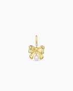 Bow Pearl Parker Charm || option::18K Gold Plated