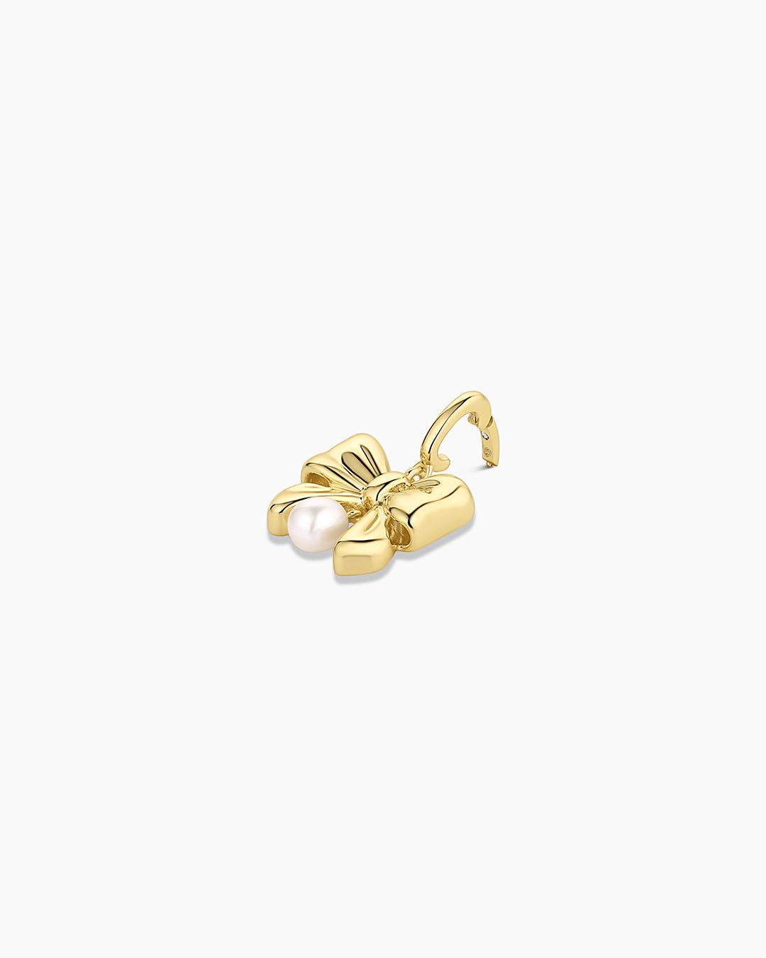 Bow Pearl Parker Charm || option::18K Gold Plated