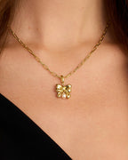 Bow Pearl Parker Charm || option::18K Gold Plated