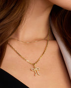 Bow Shimmer Parker Charm || option::18K Gold Plated