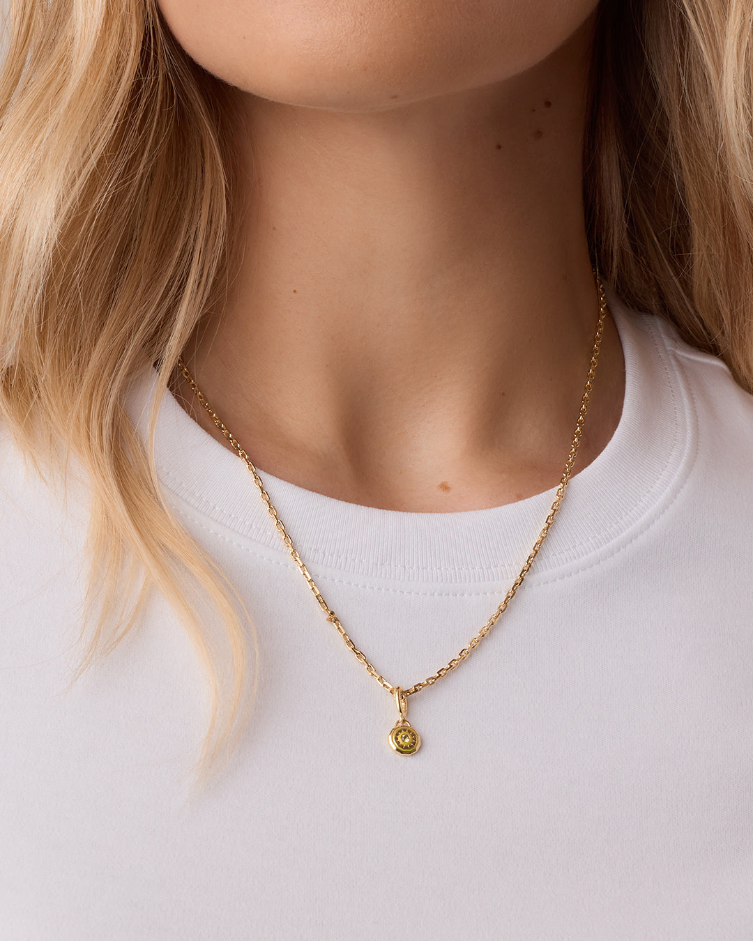 Birthstone Parker Charm || option::18K Gold Plated, Peridot - August