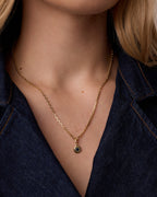 Birthstone Parker Charm || option::18K Gold Plated, Blue Sapphire - September