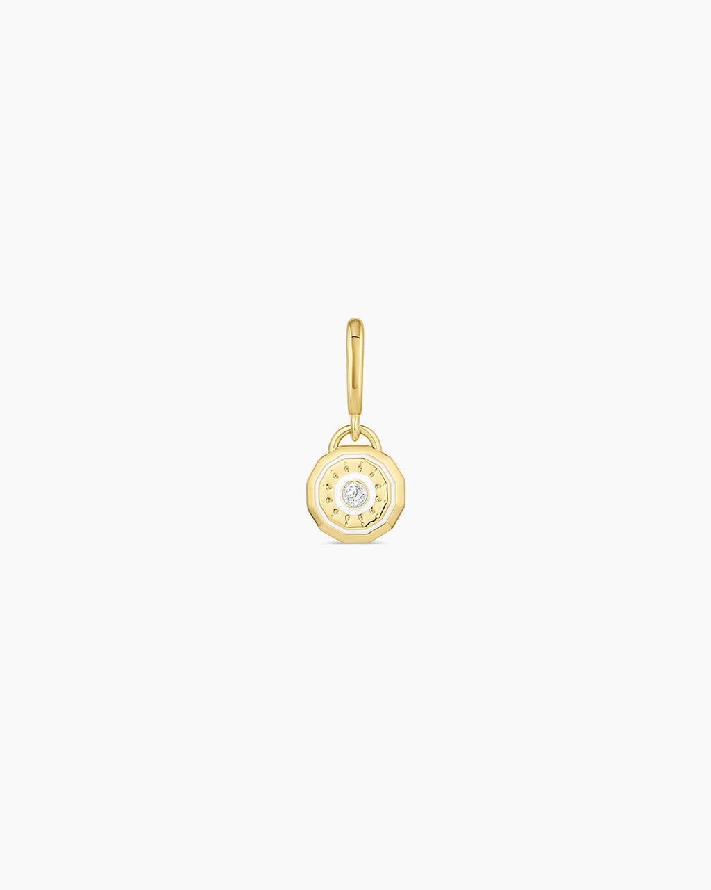 Birthstone Parker Charm || option::18K Gold Plated, White Sapphire - April